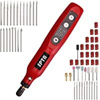 Mini Amoladora- SPTA AMRT55DCEU 3.7V Amoladora Electrónica DC- Herramienta Rotativa USB Recargable con 60 pcs Accesorios…